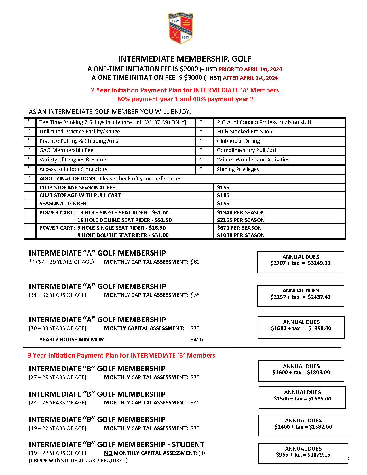 2024 Intermediate Golf Memberships Peterborough Golf And Country Club   2024IntermediateMembershipUSE 